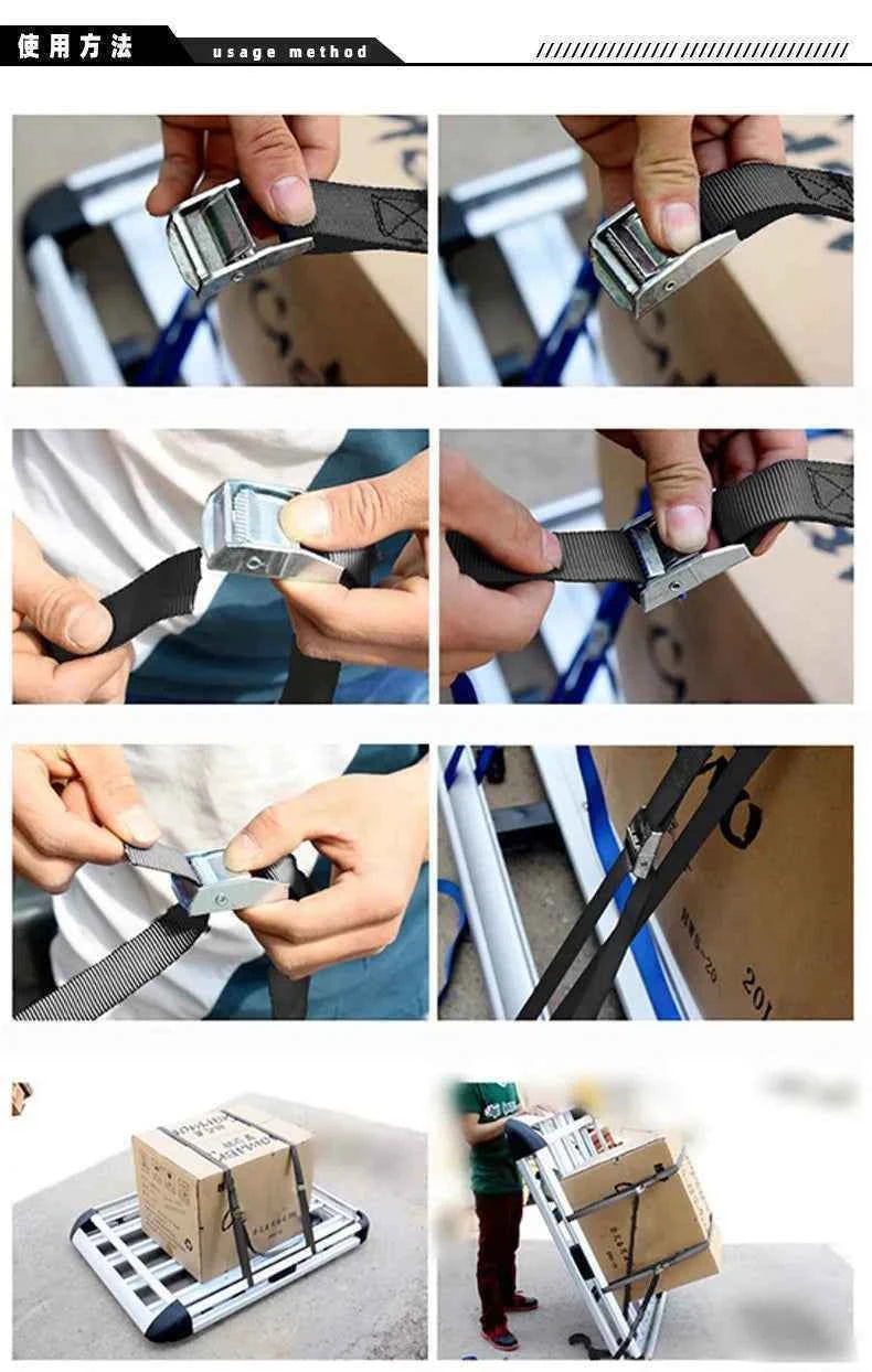 3pcs 2M Buckle Tie-Down Belt cargo straps for Car motorcycle bike With Metal Buckle Tow Rope Strong Ratchet Belt for Luggage Bag