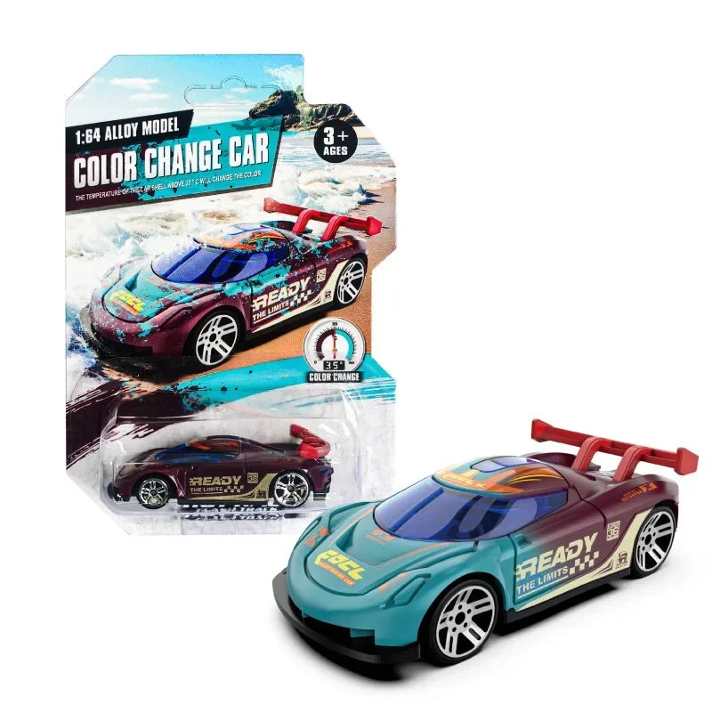 1:64 Temperature Sensitive Color Changing Magic Car Inertia Pull Back Alloy Racing Cars Crash-Resistant Toys Boy Birthday Gift