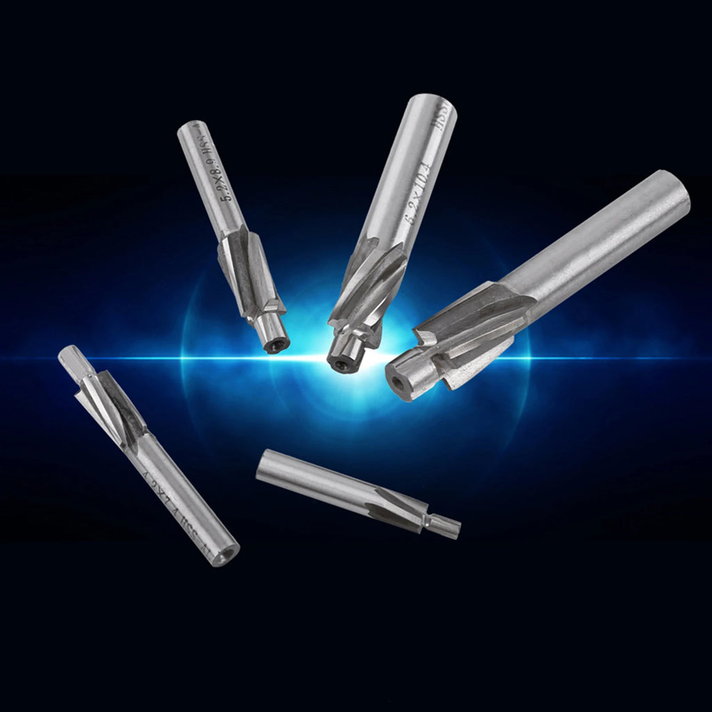 5pcs Countersink End Mill Cutter Slot Drill Bits Tool M3 M4 M5 M6 M8 Drill Milling Bits
