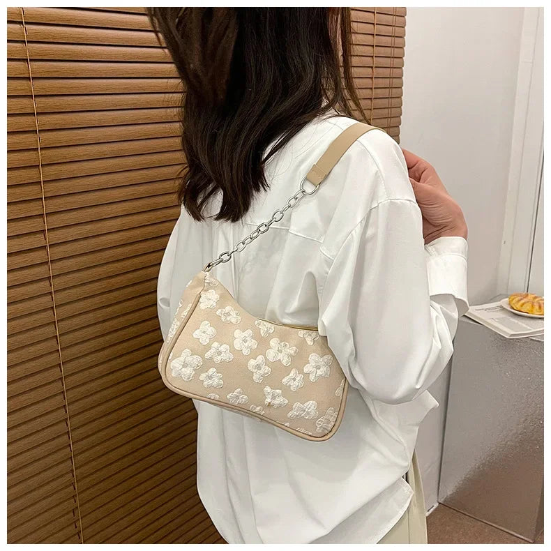 2025 New Fashion Felt Shoulder Bags for Women Small Casual Underarm Bag Female Hand Crossbody Bags for Women Purses and Handbags