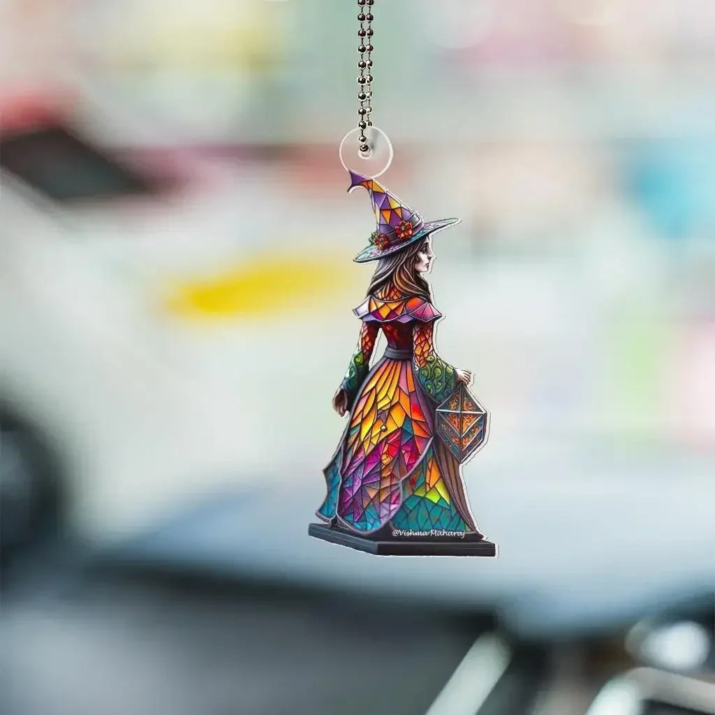 Christmas Decor Pendant Fairy Fairies Painted Charm Fun Mysterious Ornament Tree Painted Glass Window Hanging Party Decoration