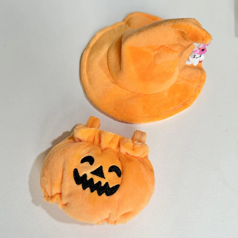 17cm Dolls Clothing For Labubu Outfit Accessories Sitting Party Halloween Trick-Or-Treat Series Accessory Pumpkin Hat Clothes