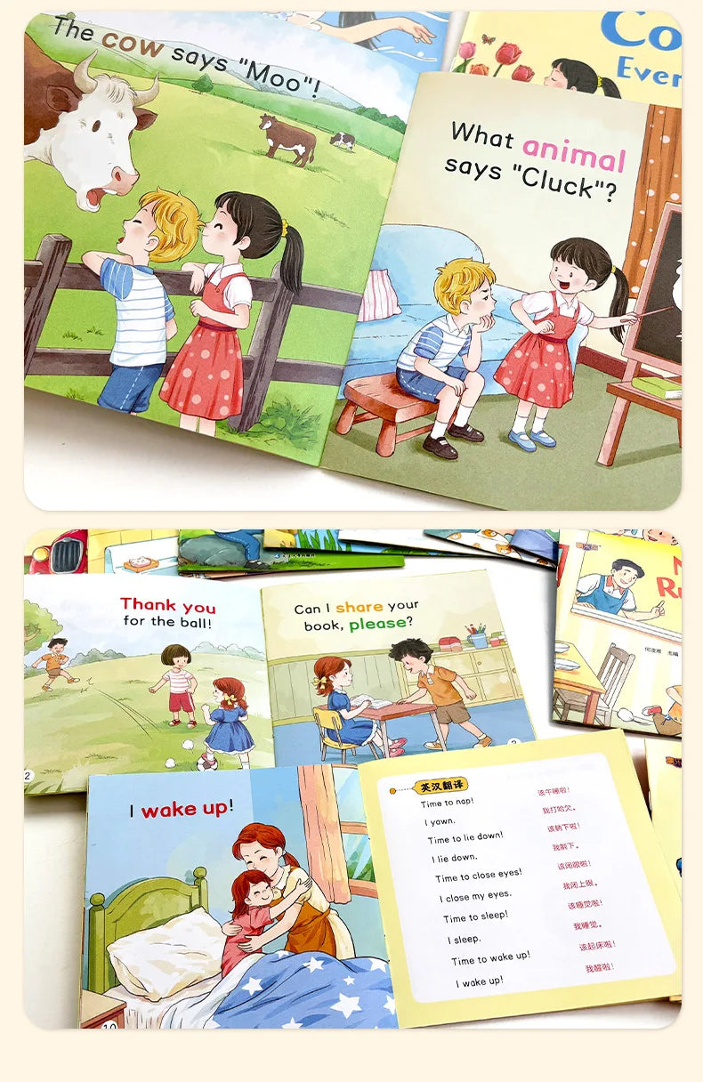 20 Books Kids English Picture Books, Audio Reading Early Education Picture Book, Zero Basis English Learning Books for Toddlers
