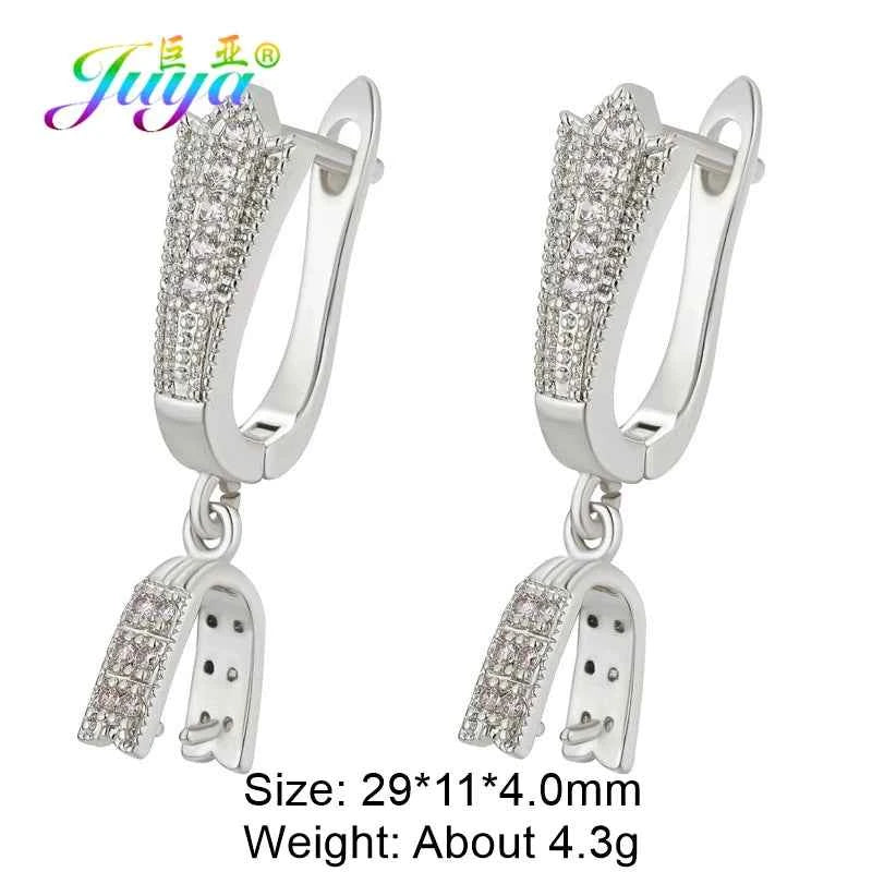 Juya Handmade 18K Real Gold Plated Earwire Fasteners Earring Hooks Accessories For DIY Women's Anti-Allergy Earrings Making
