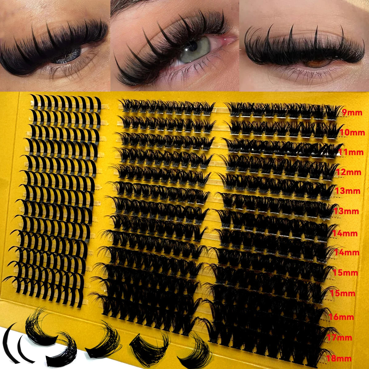 1 Color DIY Spiky Lash Clusters Volume Individual Extensions