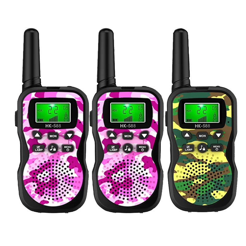 Kids Walkie Talkies 3 Pack, 3KM Long Range Two Way Radio Toy, Outdoor Birthday Gift for 3-12 Children(AAA Batteries Required）