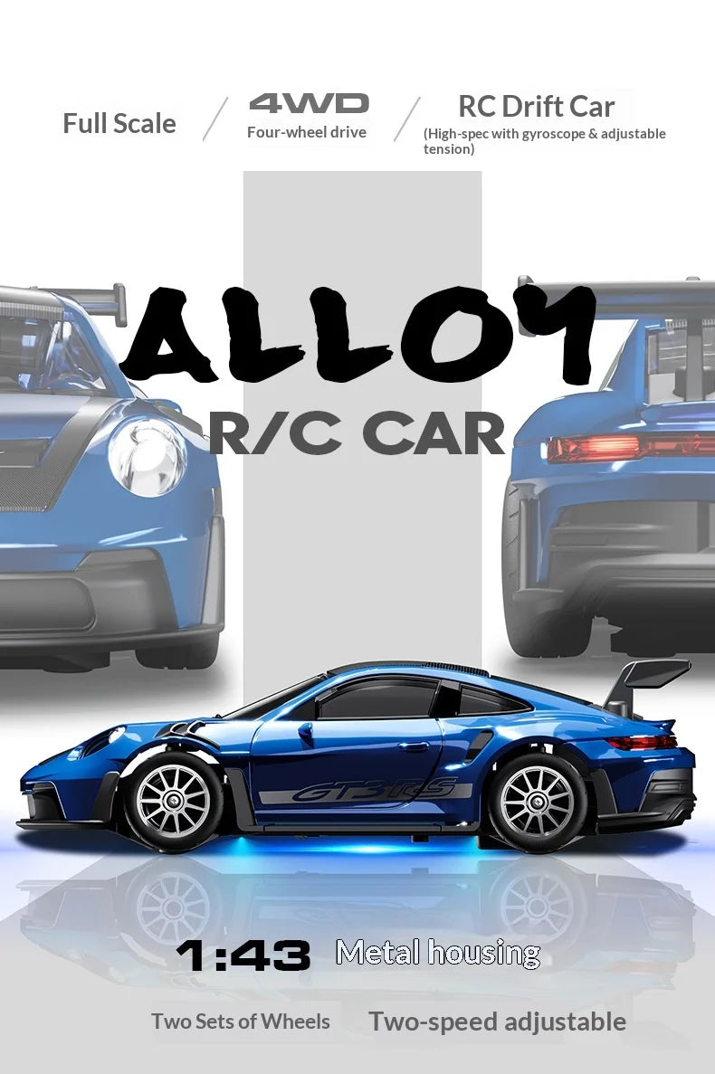 Mini Alloy RC Car 1:43 High-Speed Drifting Sports Car Boys Toy Four-Wheel Drive Simulation Race Car Remote Control Vehicle