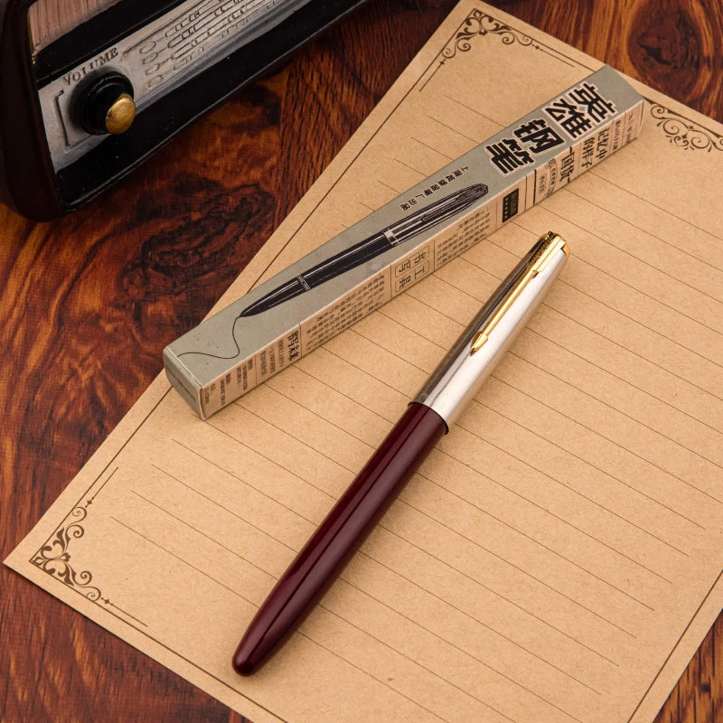Hero 616S Classic Retro Fountain Pen Dark Tip 0.5mm Iridium Gold Nib Business Office Gift Student School Stationery Supplies