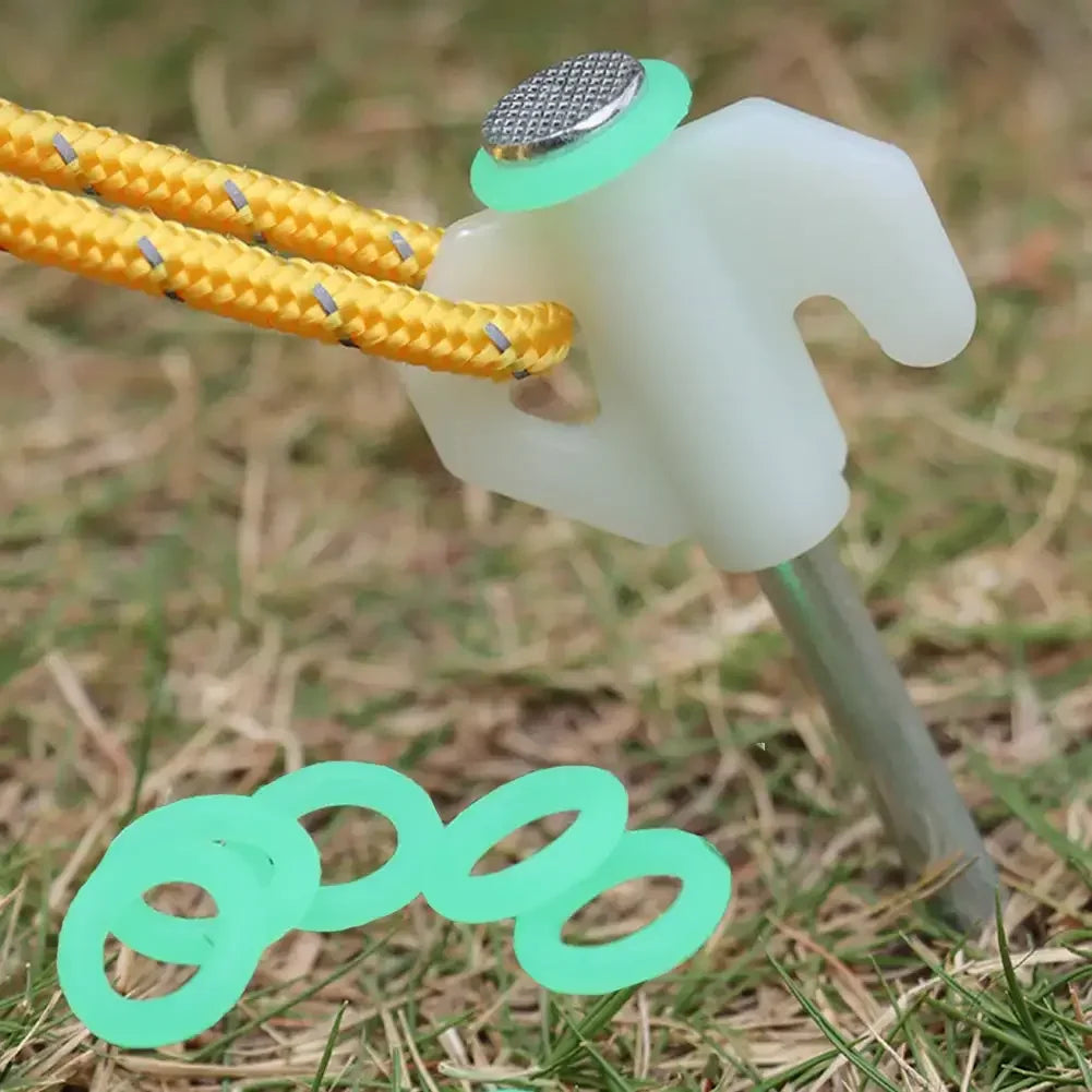 Multifunctional Outdoor Nail O-Type Silicone Luminous Ring Camping Fishing Safety Warning Supplies Camping Accessories