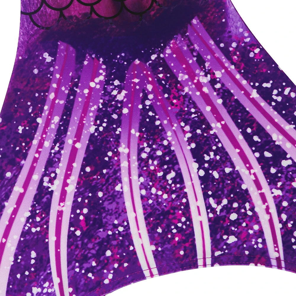 Girls One-Piece Mermaid Tail Swimsuit, Cute Beach Bathing Suit, Children Performance Cosplay Costume, Kids Dress Up Clothes