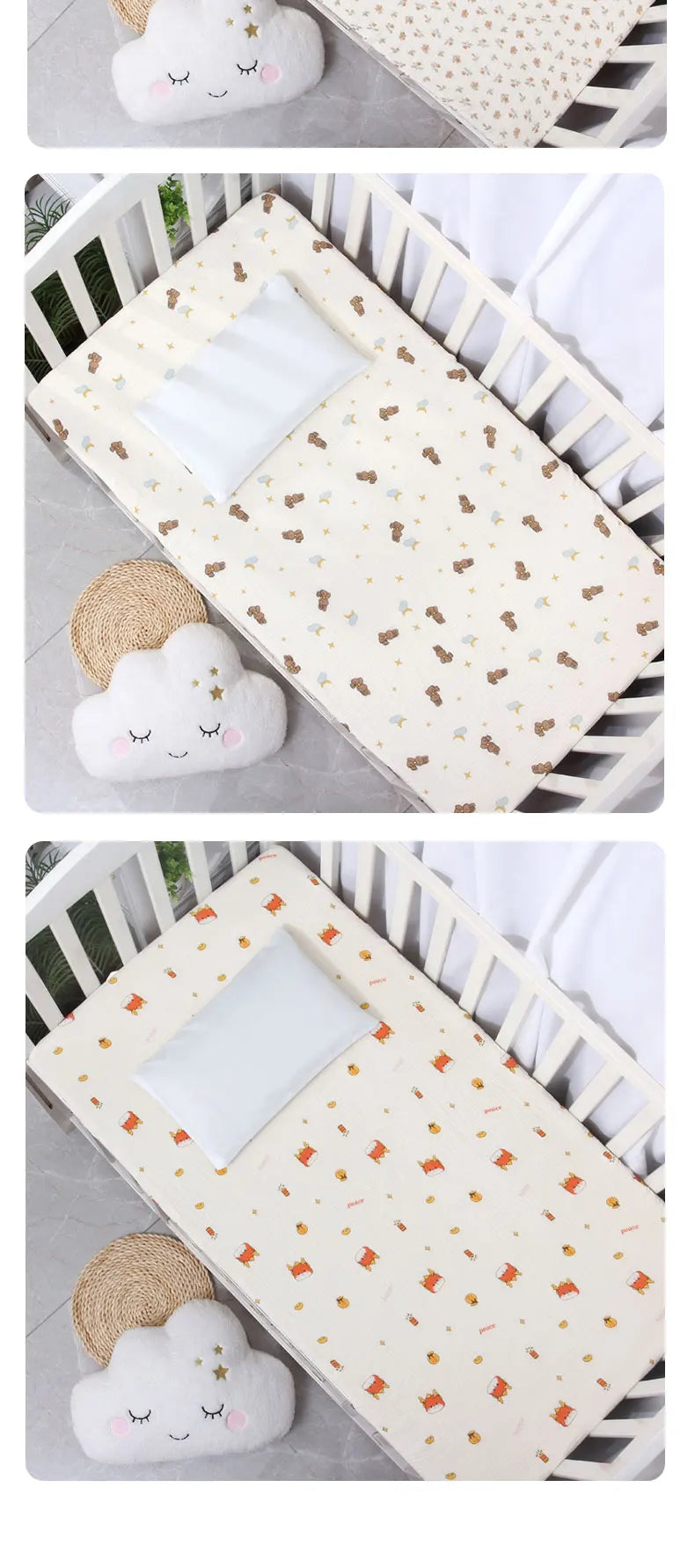 1 Pcs Baby Crib Sheets for Boys Girls Fitted Crib Sheet  for Standard Crib and Toddler Mattress Super Soft Microfiber Baby Sheet