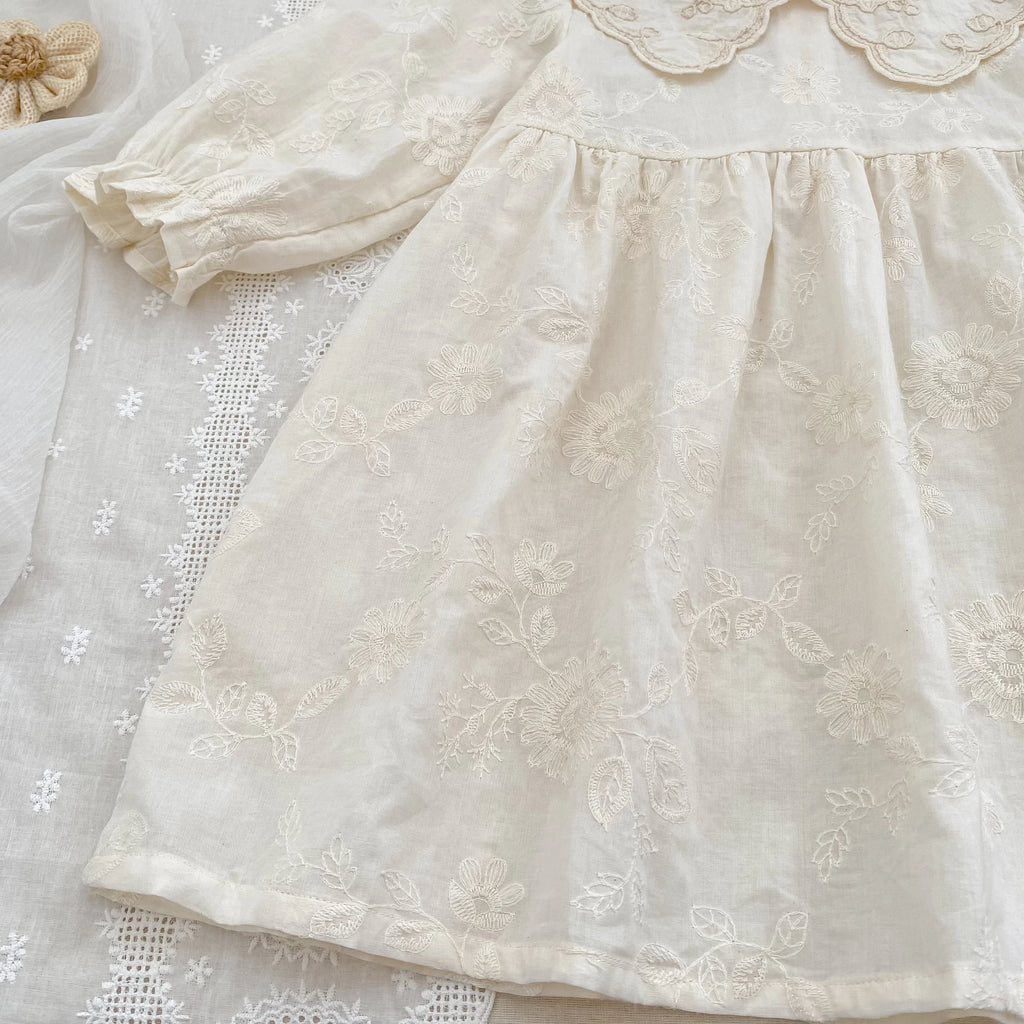 Autumn Baby Bodysuit Sisters Dress Flower Embroidery Dress Infant Girls Toddler Outfit  Baby Girls Rompers Family Sister Dress