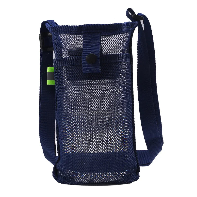 Portable Sport Water Bottle Cover Mesh Cup Sleeve Pouch With Strap Mobile Phone Bag Visible Bag Outdoor Camping Accessories