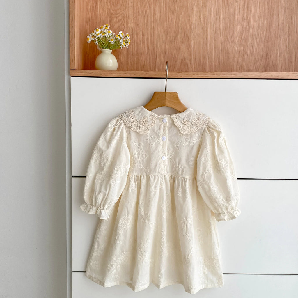 Autumn Baby Bodysuit Sisters Dress Flower Embroidery Dress Infant Girls Toddler Outfit  Baby Girls Rompers Family Sister Dress