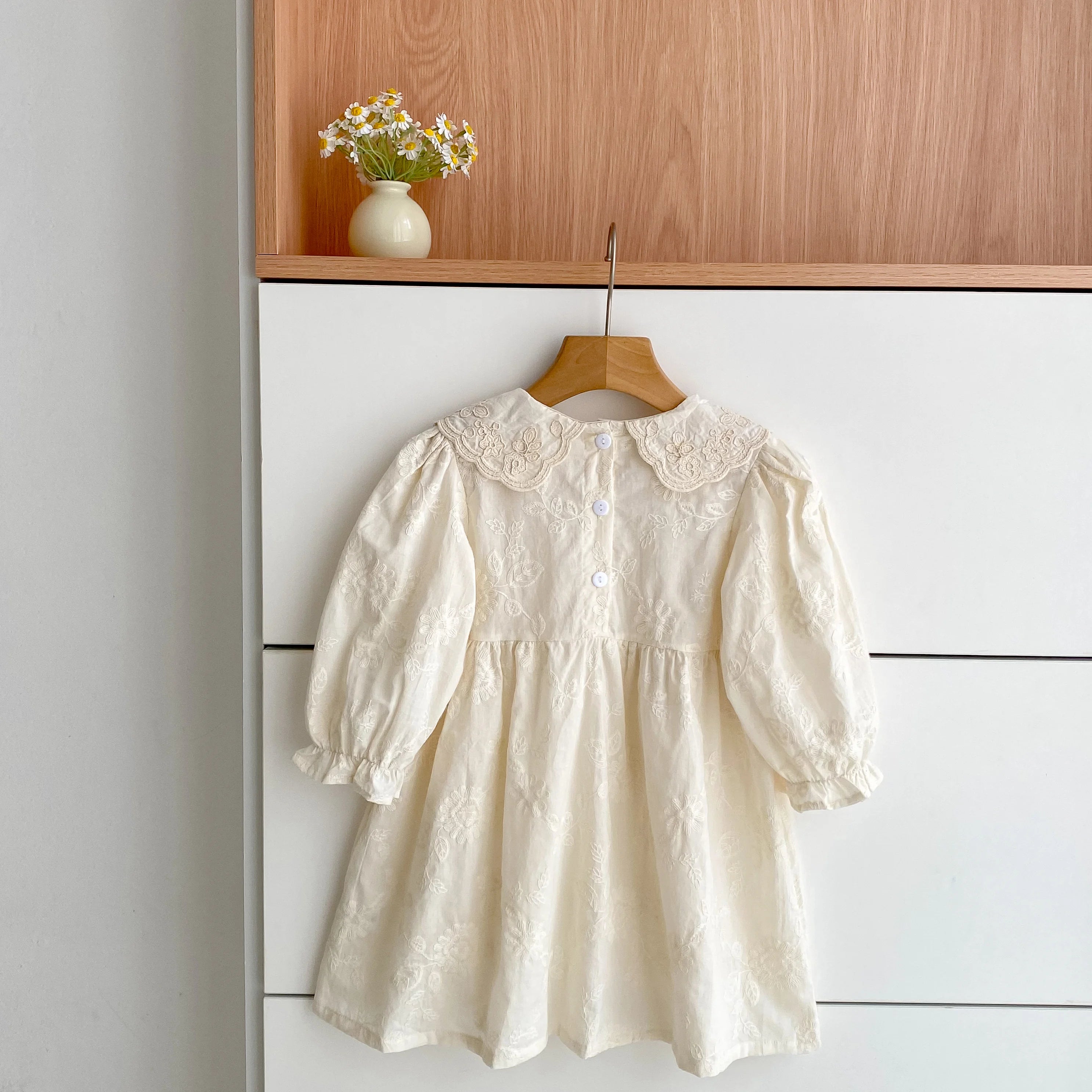 Autumn Baby Bodysuit Sisters Dress Flower Embroidery Dress Infant Girls Toddler Outfit  Baby Girls Rompers Family Sister Dress