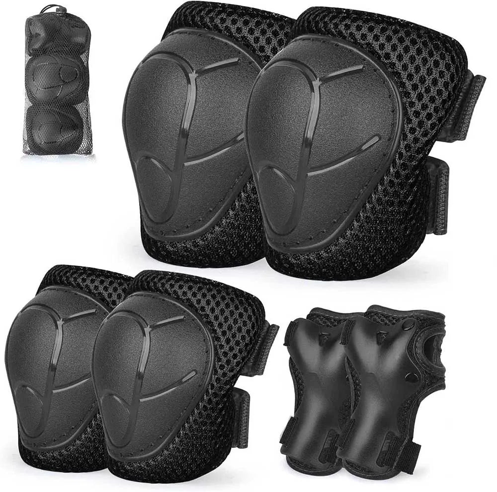 Kids/Youth Knee Pads and Elbow Pads Set with Wrist Guards for 4-16 Years Skateboard Roller Skating Skiing Rollerblading Cycling