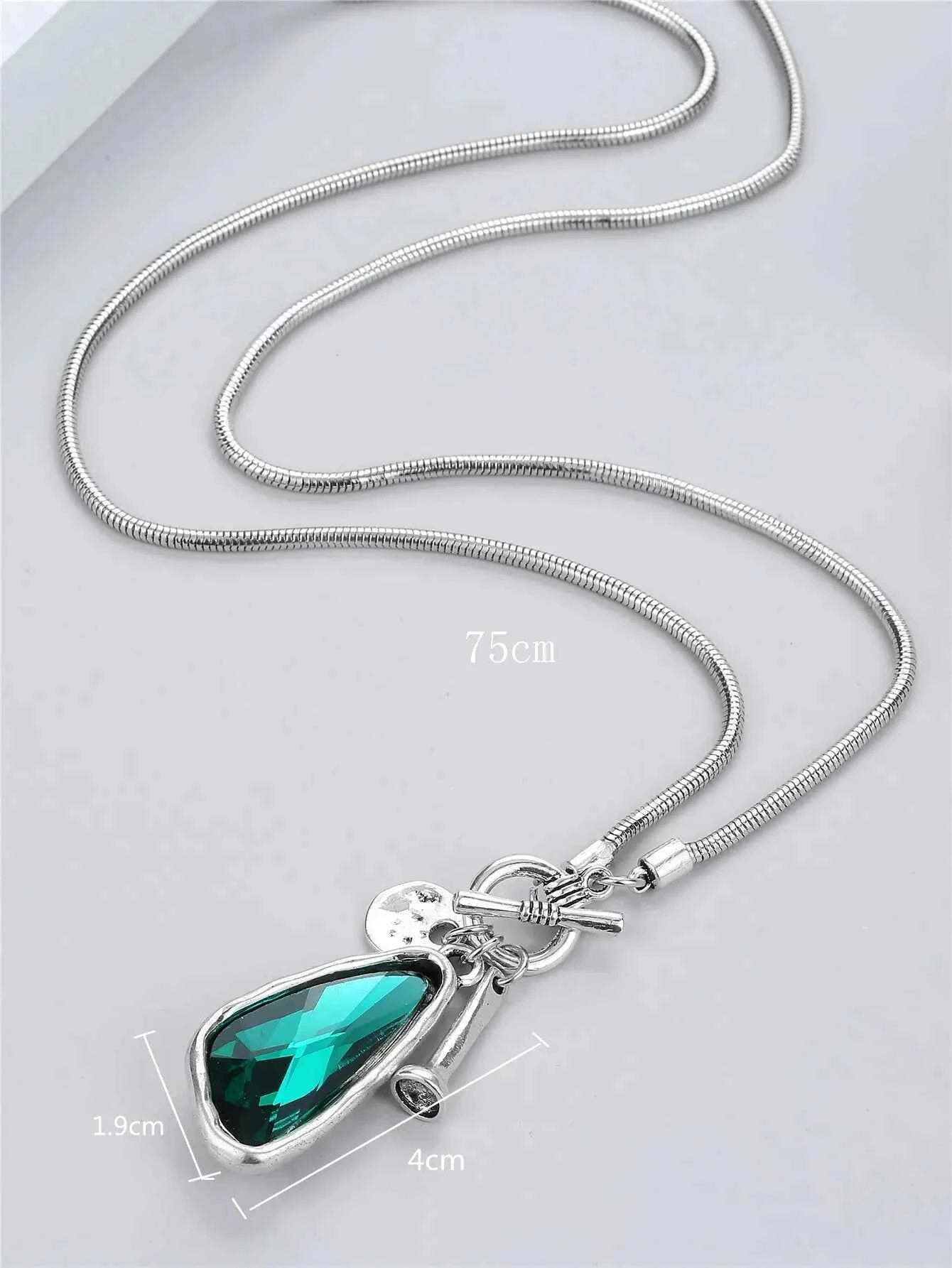 1 Simple And Personalized Long Heterosexual Oversized Irregular Crystal Talisman Sweater Chain Necklace