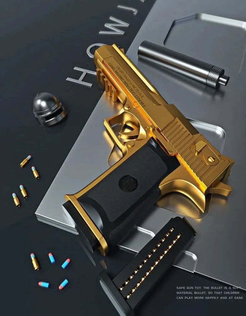 Desert Eagle Toy Gun Shell EjectionAirsoft Pistol Soft Foam Bullet Outdoor CS Weapon for Shooting Game Halloween Birthday Gift