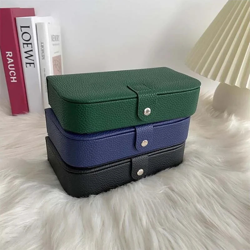 Portable Jewelry Box Jewelry Organizer Display Travel Jewelry Case Boxes Button Pu Leather Storage Zipper Jewelers Packaging