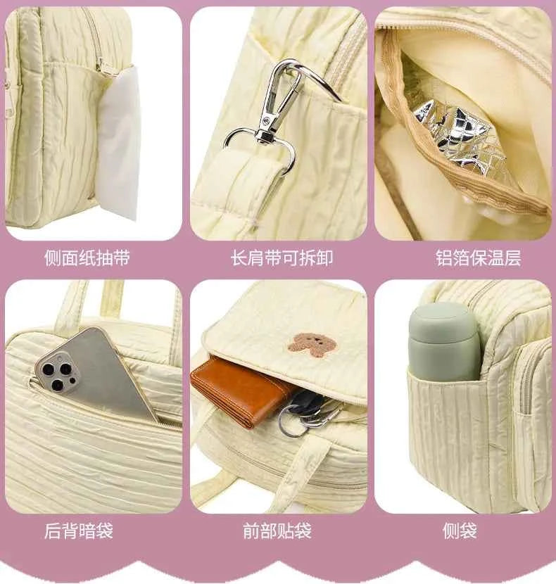 Cotton Mommy Bag Diaper Bags for Baby Cute Handbags Baby Items Organizer Nappy Caddy Bag Maternity Pack Mother Kids
