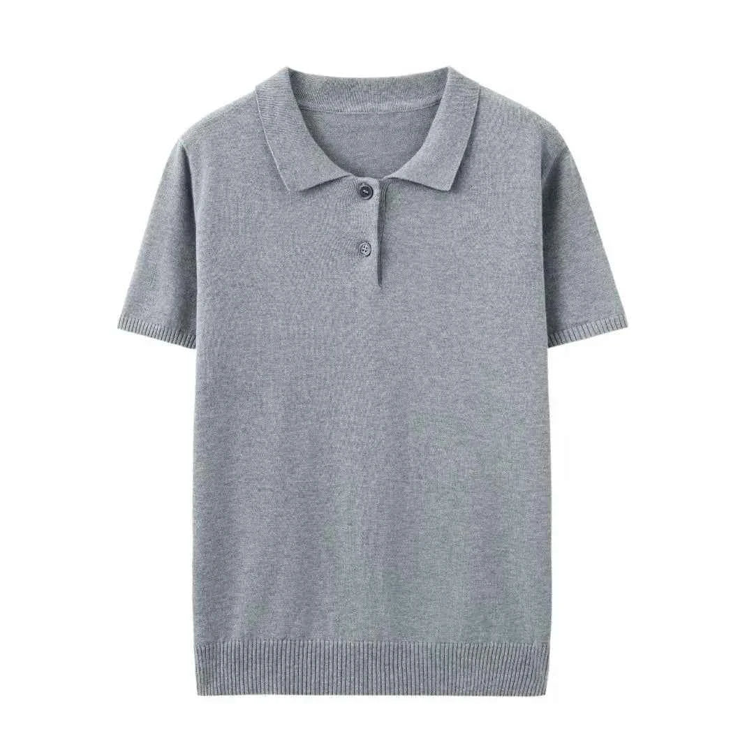 WinvyNee Summer Women's Clothing Cotton Polo T-shirt Short Sleeve Polo Collar Clothes Solid Casual Pullover Female Tops A1002029