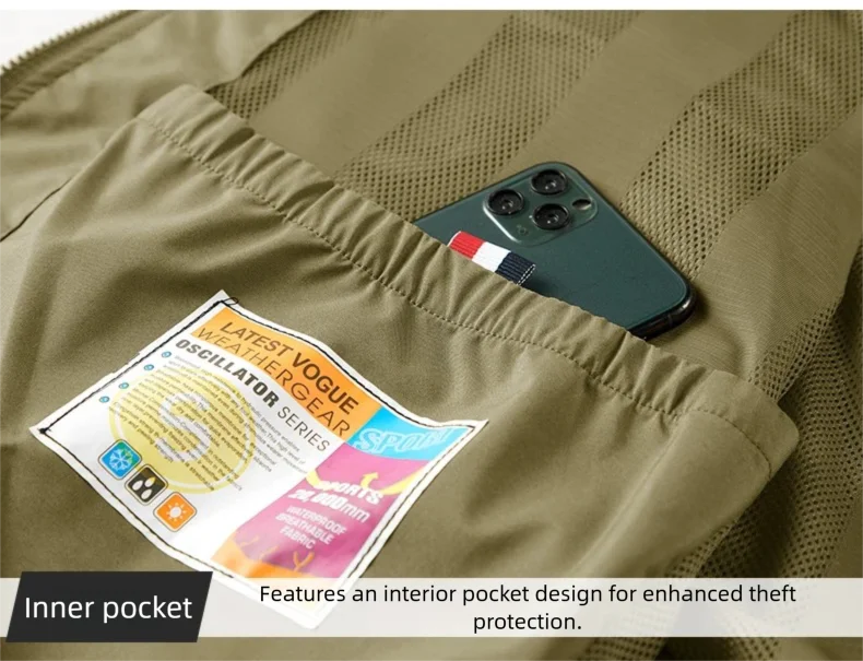 2025 Men's Outdoor Tooling Multi-Pocket Casual Outdoor Fishing Large Size Vest with Vertical Collar Breathable Quick-drying Vest
