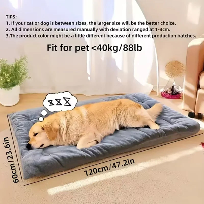 120*60cm Large Plush Dog Bed Sofa Thickened Super Soft Polyester Pet Mat Dog Crate Mat Bed For Small Medium Large Dog Bed