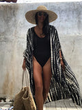 Embroidery Kaftan Beach Tunic Beach Cover up Saida de Praia Swimsuit Women Bikini cover up Pareo Sarong Beachwear Q882