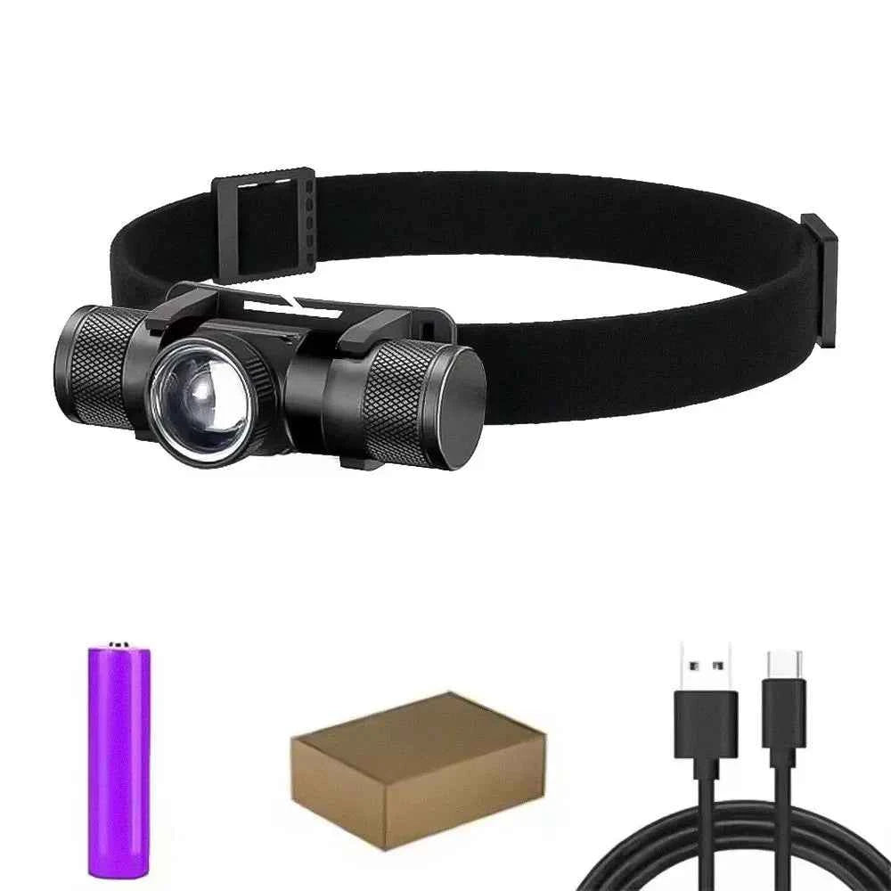 Newest LED Headlamp High Power Headlight 18650 Rechargeable USB Type-C Torch Camping Hunting Flashlight Lamp