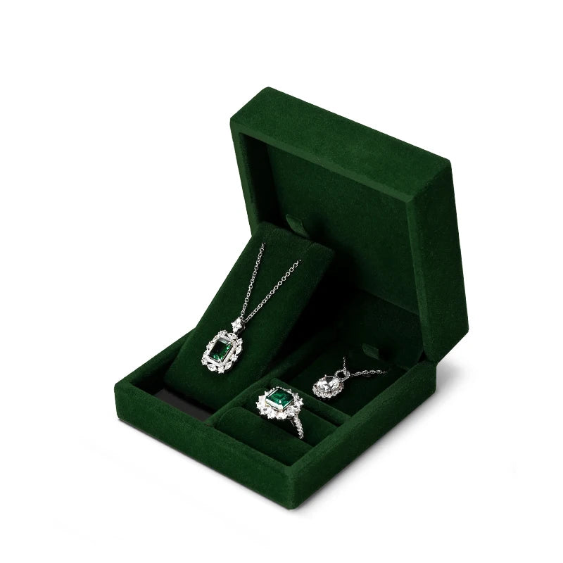 Oirlv Portable Velvet Jewelry Box Ring Box Necklace Pendant Storage Box Jewelry Accessories Wedding Gift Box Jewelry Organizer