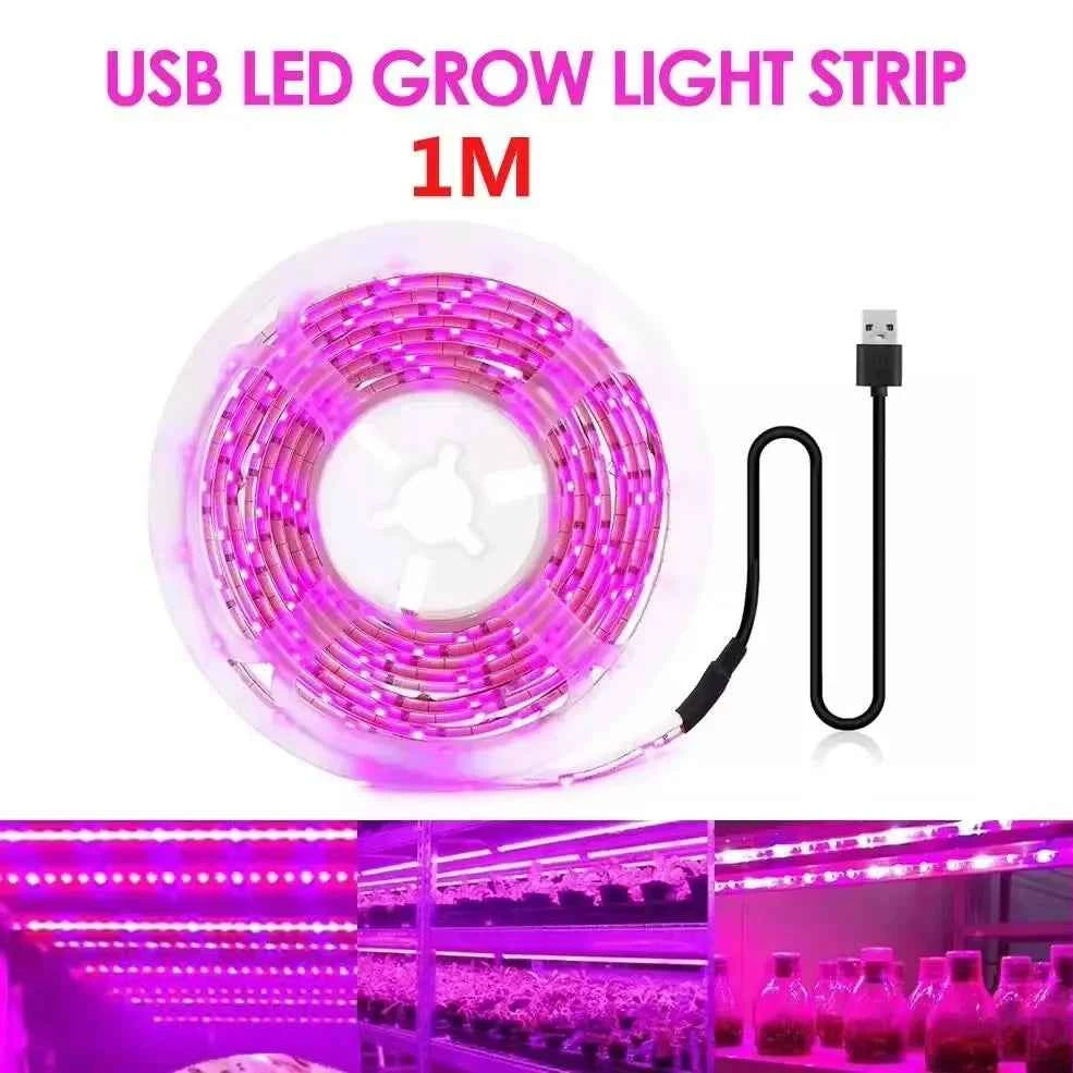 DC 5V USB Led Plant Grow Lights,1m 2m 3m Full Spectrum Phyto Lamp Strip for Plants Hydroponics Greenhouse Growing System .