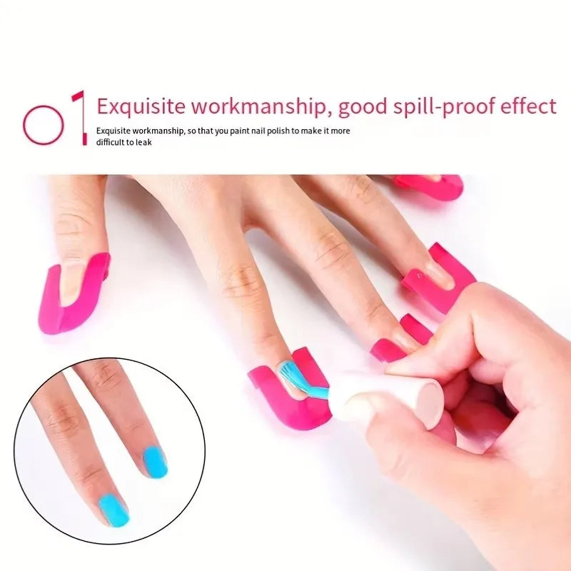 26 Nail Art Tools Including Nail Polish, Glue, Model Clips, Nail Edge Gradient Printing Device, and Overflow Tool