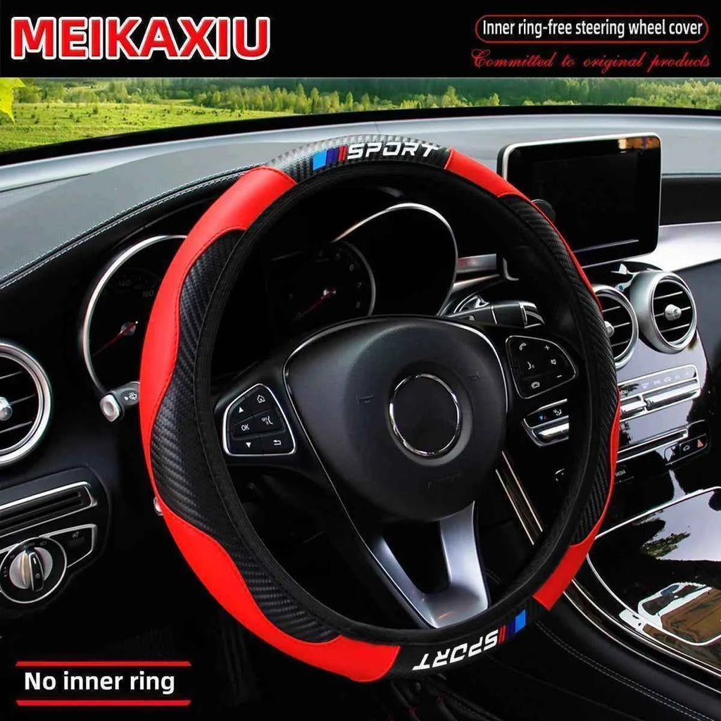 All-Season SPORT Carbon Fiber Steering Wheel Cover (without inner ring) is suitable for 37-38cm automotive interior accessories.