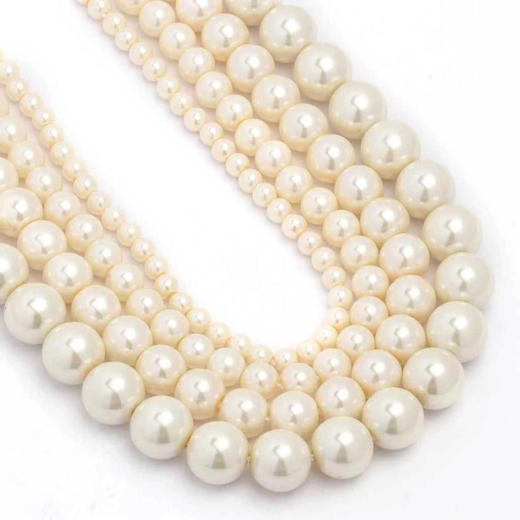 4 6 8 10mm Glass Beads Colorful Imitation Pearl Loose Spacer Round Smooth Beads For Diy Jewelry Making Handmade Bracelet Earring