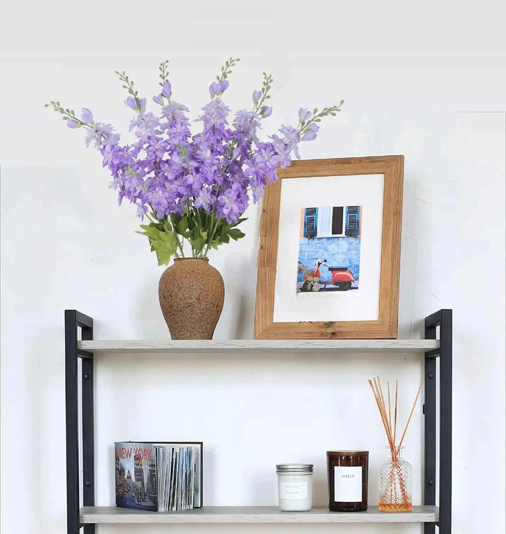 YeeNanee 6pcs Blue Delphinium Artificial Flowers Long Stem Larkspur for Wedding Centerpieces Floral Arrangements Home Vase Decor