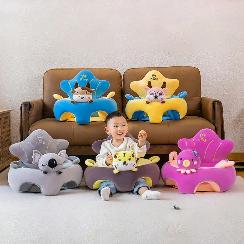 Baby Sofa Support Seat Cover Plush Chair Learn To Sit Comfortable Cartoon Toddler Nest Puff Wash No Stuffing Cradle