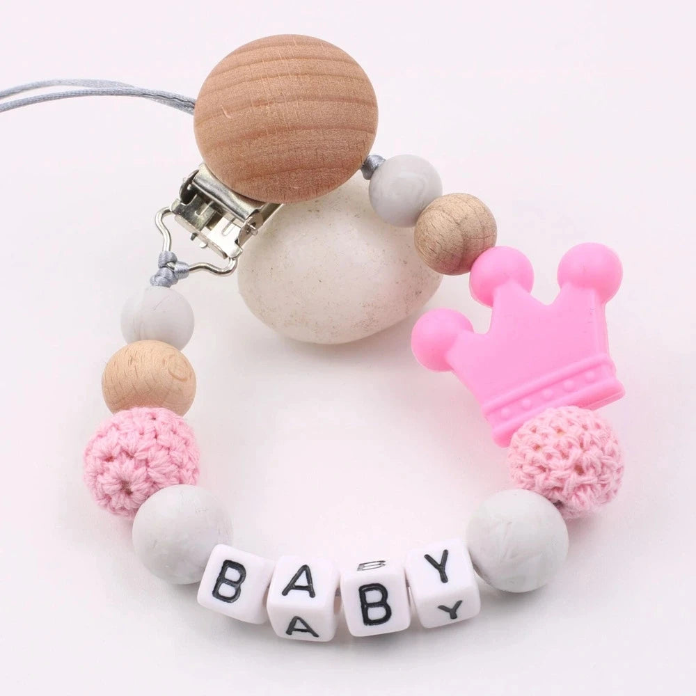 Baby Pacifier Clips Dummy Nipples Holder Clip Chain Silicone crown Newborn Teething Toy Accessories