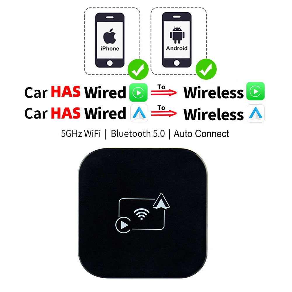 EKIY A2 Wired to Wireless Android Auto Adapter For Wired Android Auto Cars Smart Ai Box Bluetooth WiFi Spotify Auto Connect Map