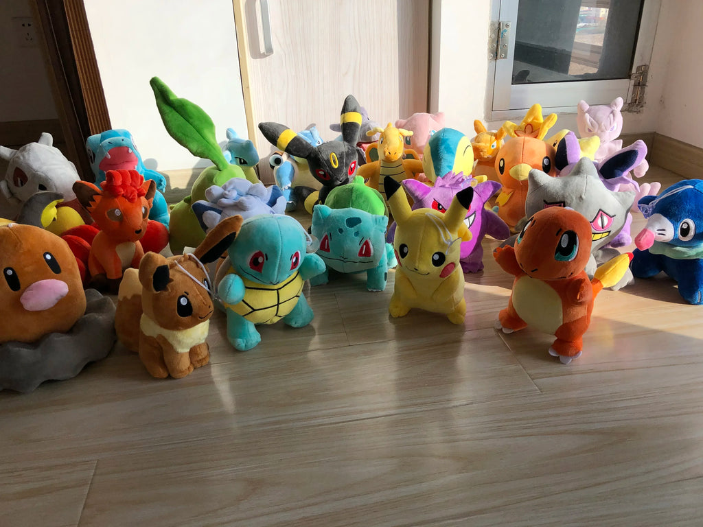 Pikachu Peluche Shiny Charizard XY Stuffed Plush Toy Eevee Garchomp Chikorita Sudowoodo Sprigatito Peluche,Birthday Kids Gifts