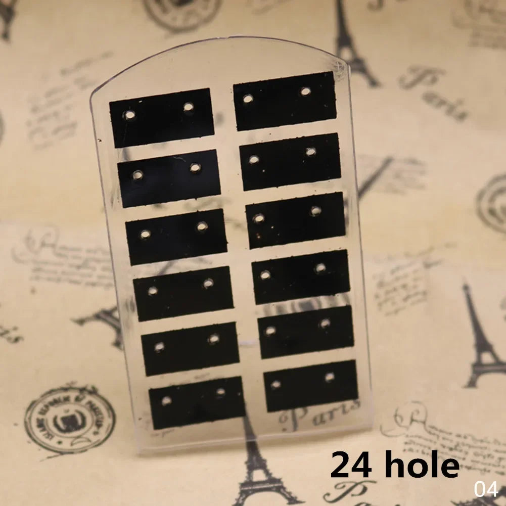 48 Holes Jewelry Organizer Stand Black Plastic Earring Holder Pesentoir Fashion Dangle Earrings Display For Women Rack Etagere