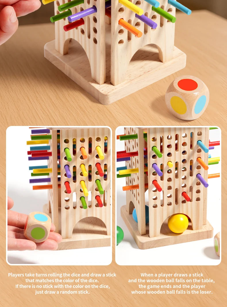 Parent child interactive wooden stick children's two person battle spatial thinking training puzzle toy