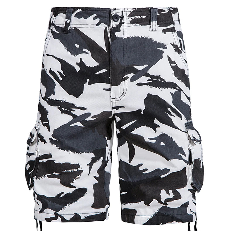 Tactical Cargo Shorts Men Camo Joggers Shorts Casual Outdoor Sports Half Pants Pocket Cotton Breathable Cargo Shorts
