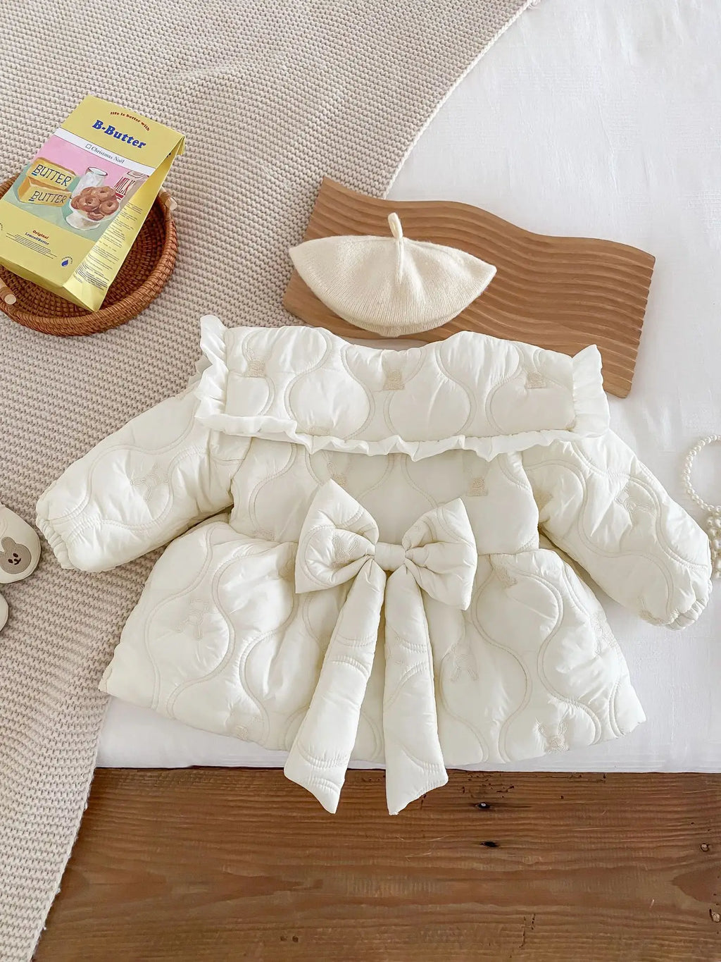 Stock Clearance 90cm 7935 Baby Girls Cotton-padded Jacket Coat Winter New Plus Velvet Baby Girl's Coat Fashion Warm Outerwear