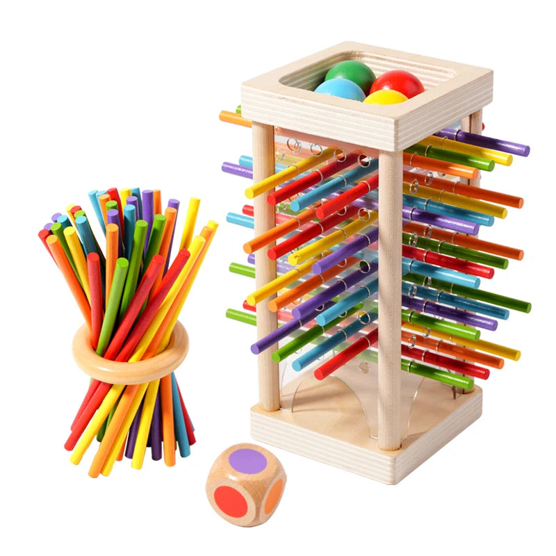 Parent child interactive wooden stick children's two person battle spatial thinking training puzzle toy