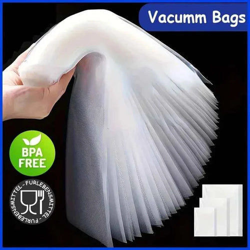 50PCS Net Pattern Vacuum Bag Food Bag Household Fresh-Keeping Bag Cooked Food Packaging Bag