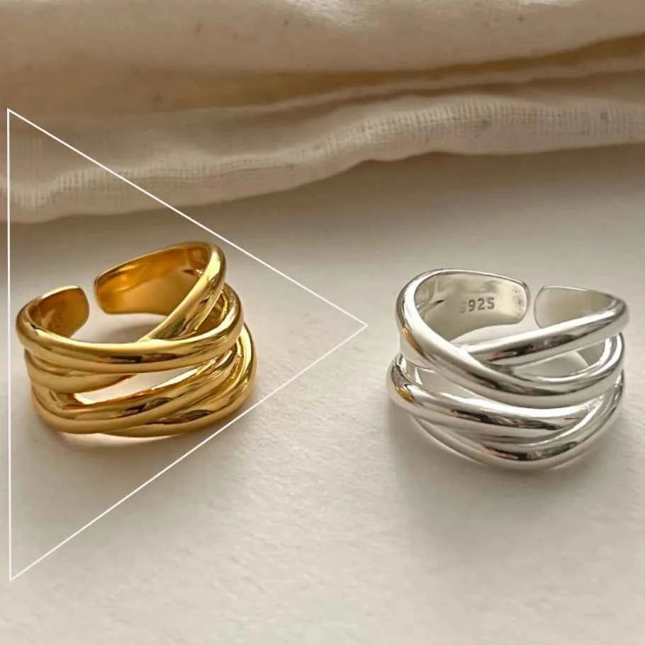 VENTFILLE 925 Sterling Silver Irregular Ring for Women Geometry Versatile Minimalism  Accessories Jewelry Gift Dropshipping