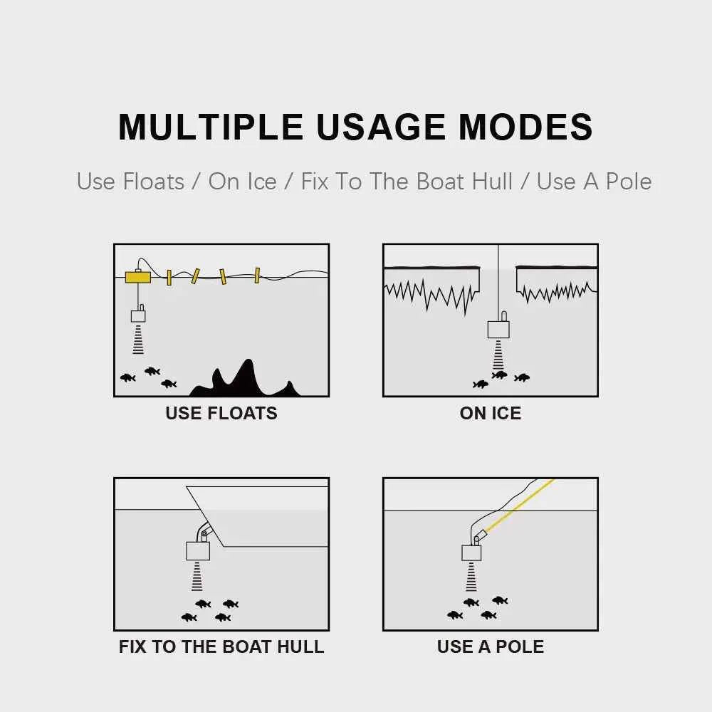 FFC1108-1 Alarm 100M Portable Sonar Fish Finders 45 degrees Sonar Coverage Echo Sounder Alarm Transducer Lake Sea Fishing