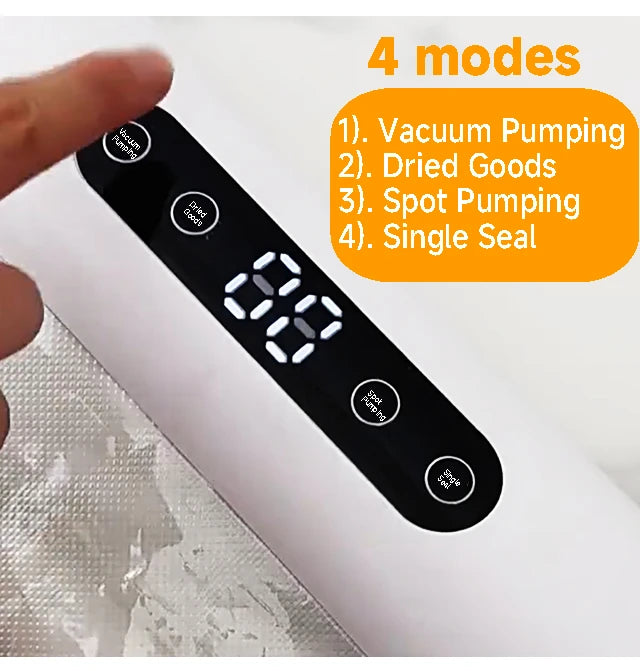 Electric Vacuum packaging machine Food Storage Seal Touch Button Dry/Wet Built-in Cutter Kitchen Food Sealing Vacuum Sealer