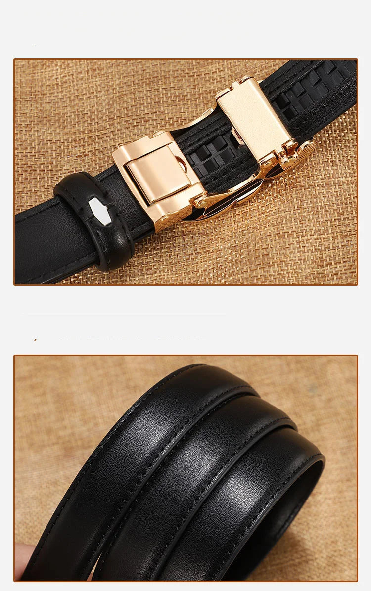 New Belts Women Luxury Famous Brand Designer Female Belt Candy Color High Quality Dress Cowhide Leather Automatic Buckle LB2202