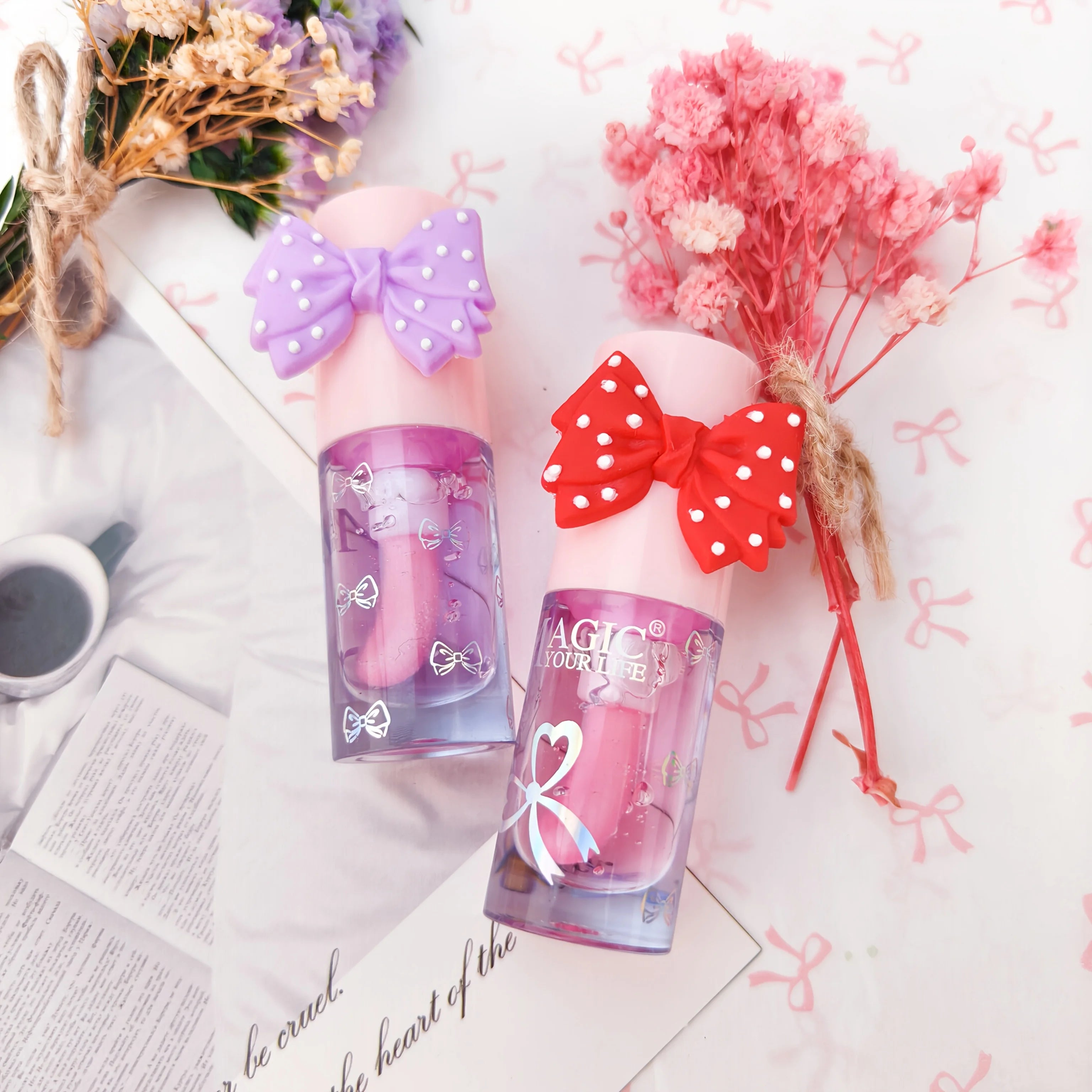 24pcs Cute Ice Cream Sequin Lip Gloss Colorchanged Lip Gloss Girls Kawaii Natural Moisturizing Lips Makeup Party Gifts